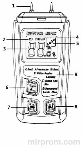 Влагомер Wood Moisture Meter EMT10 Инструкция
