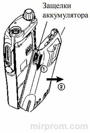 Снятие аккумуляторов Motorola GP-340 Инструкция