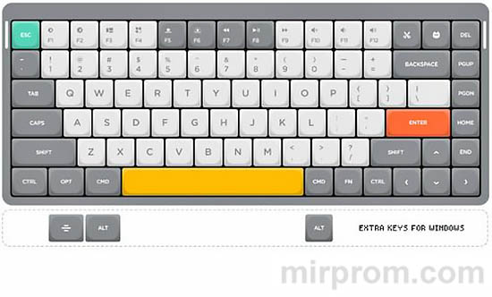Сменные кейкапы для адаптации раскладки NuPhy Air75 под Windows и macOS