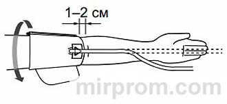 Инструкция Arm Style Electronic Blood Pressure Monitor Наложите манжету