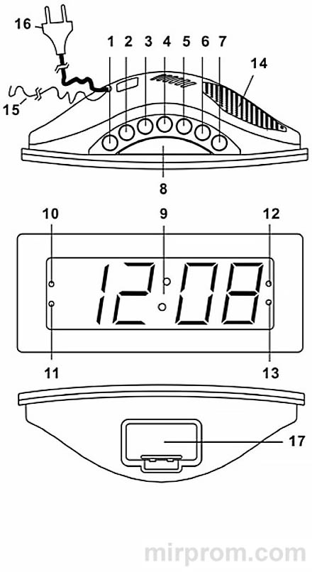 Инструкция настольных электронных часов с приемником Telefunken TF-1587