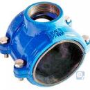 Врезной хомут седелка для ПЭ стальной трубы 160мм аналог Hawle Jafar