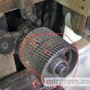 Ролик подающий стальной зубчатый верхний под шпонку (120х30 ширина 50 мм) для станков V-Hold