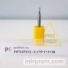 ФРЕЗА СПИРАЛЬНАЯ ОДНОЗАХОДНАЯ 3.175 ММ ТВЕРДОСПЛАВНАЯ С ОТВОДОМ СТРУЖКИ ВВЕРХ F07