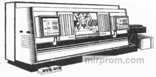 Полуавтомат токарный патронный двухшпиндельный с ЧПУ МК7542МФ3